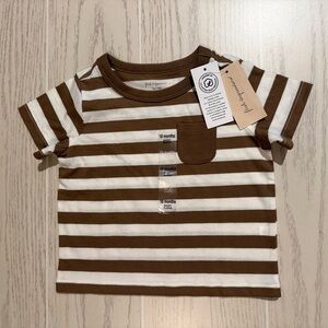 First‎ Impressions Striped Pocket Tee Toddler Boys Size 18M Brown White NEW